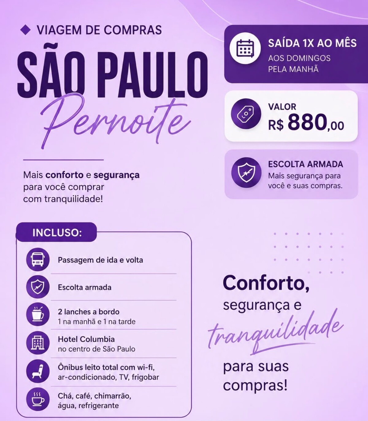 Viagem de compras São Paulo Pernoite